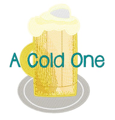 Cold One Machine Embroidery Design