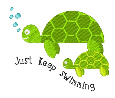 Keep Swimming Machine Embroidery Design