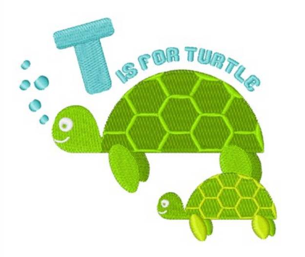 Picture of T for Turtle Machine Embroidery Design