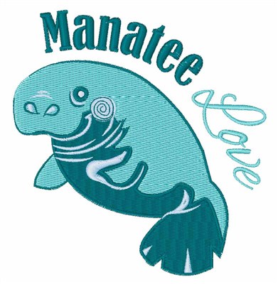 Manatee Love Machine Embroidery Design