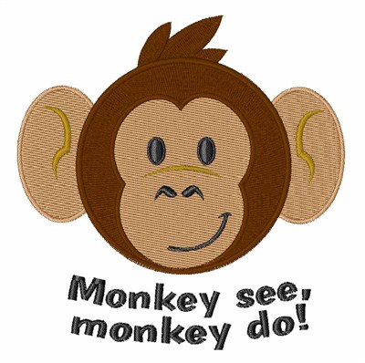 Monkey See Machine Embroidery Design
