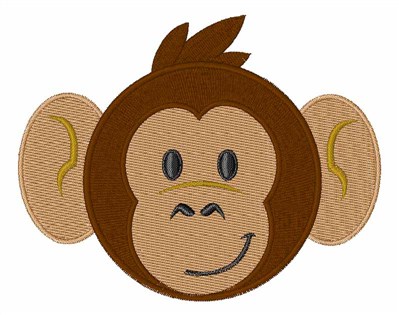 Monkey Head Machine Embroidery Design