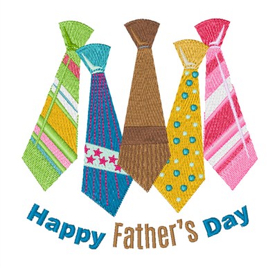 Fathers Day Ties Machine Embroidery Design