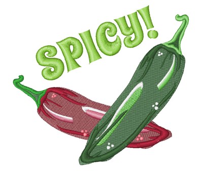 Spicy! Peppers Machine Embroidery Design
