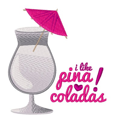Pina Coladas Machine Embroidery Design