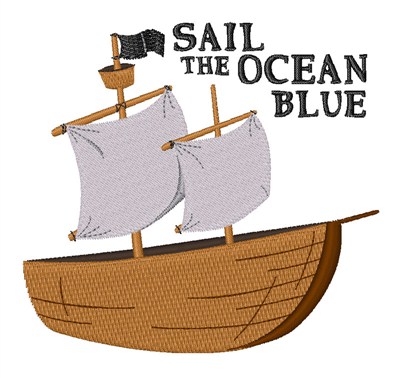 Sail the Ocean Blue Machine Embroidery Design
