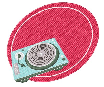 Record Player Machine Embroidery Design