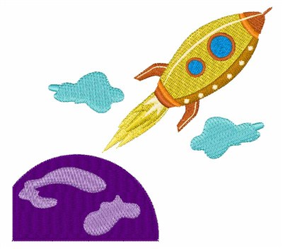 Planet Rocket Machine Embroidery Design