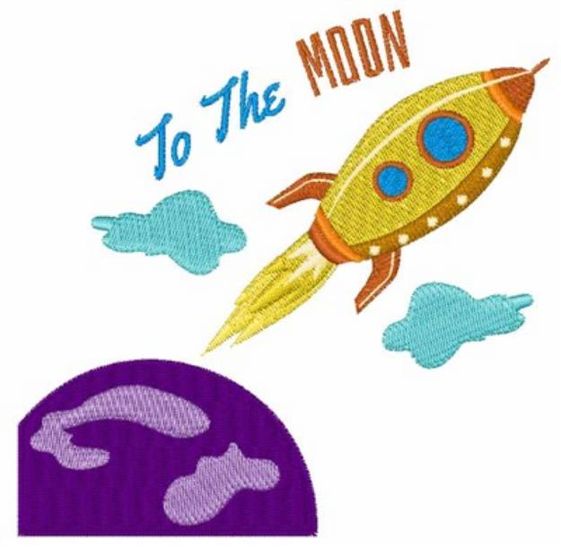 Picture of To the Moon Machine Embroidery Design
