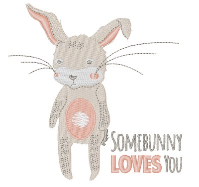 Somebunny Loves You Machine Embroidery Design