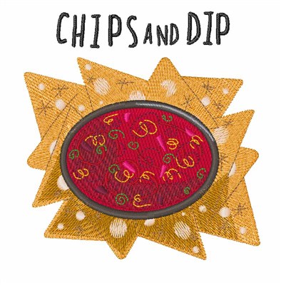 Chips and Dip Machine Embroidery Design
