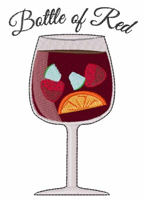 Bottle of Red Machine Embroidery Design
