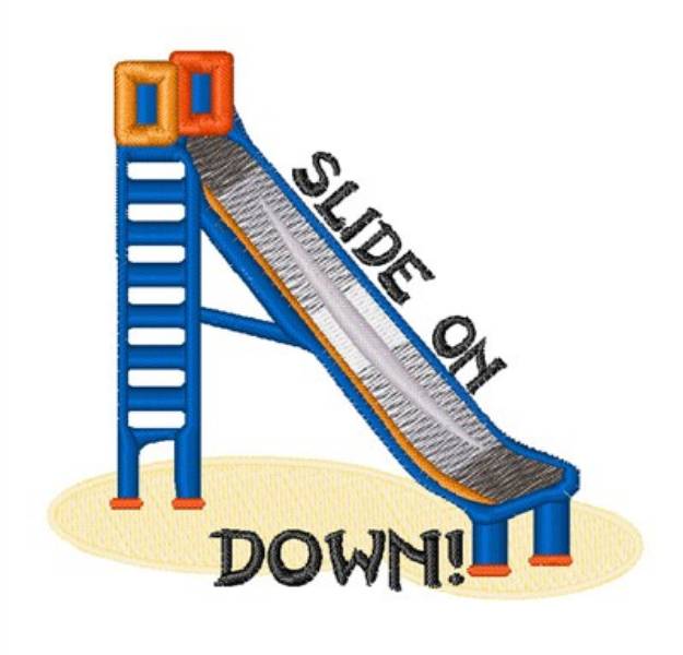 Picture of Slide on Down Machine Embroidery Design