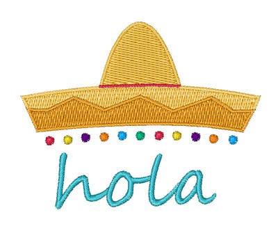 Hola Hat Machine Embroidery Design