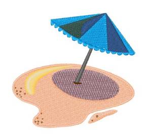 Picture of Beach Umbrella Machine Embroidery Design