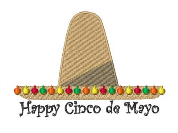 Picture of Happy Cinco de Mayo Machine Embroidery Design
