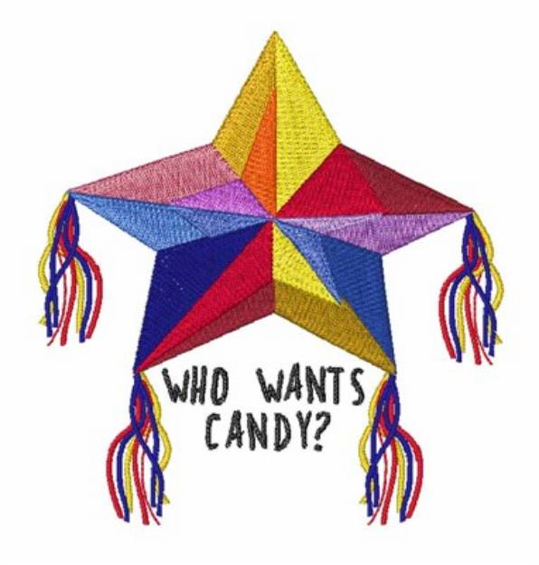 Picture of Who Wants Candy Pinata Machine Embroidery Design
