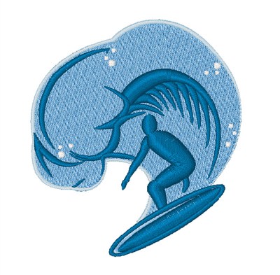 Surf Wave Machine Embroidery Design