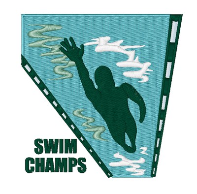 Swim Champs Machine Embroidery Design