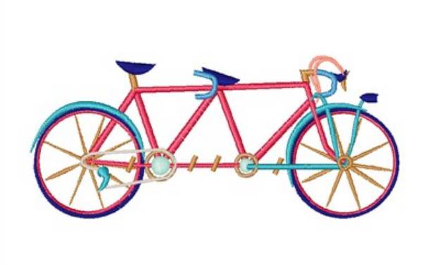 Picture of Tandem Bike Machine Embroidery Design