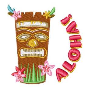 Picture of Aloha Tiki Mask Machine Embroidery Design