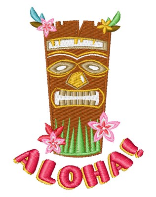 Tiki Aloha Machine Embroidery Design