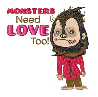 Monster Love Machine Embroidery Design