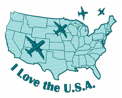 USA Planes Machine Embroidery Design