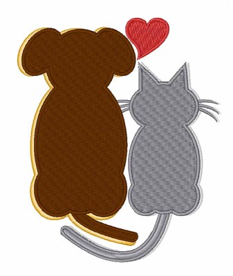 Dog Heart Cat Machine Embroidery Design