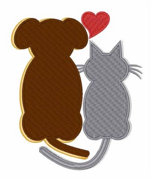 Picture of Dog Heart Cat Machine Embroidery Design