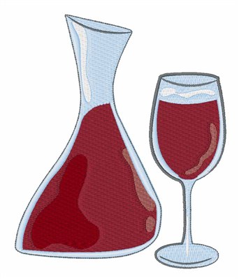 Wine Bottle Machine Embroidery Design
