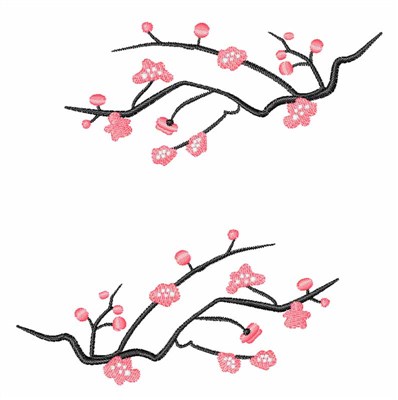 Japanese Cherry Blossoms Machine Embroidery Design