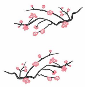 Picture of Japanese Cherry Blossoms Machine Embroidery Design