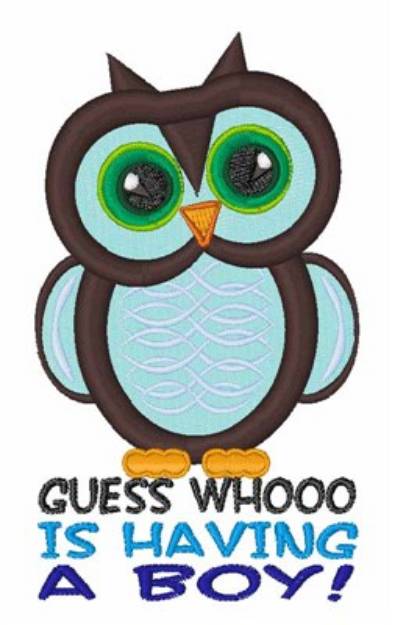 Picture of Whooo Boy Machine Embroidery Design