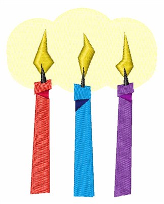 Birthday Candles Machine Embroidery Design