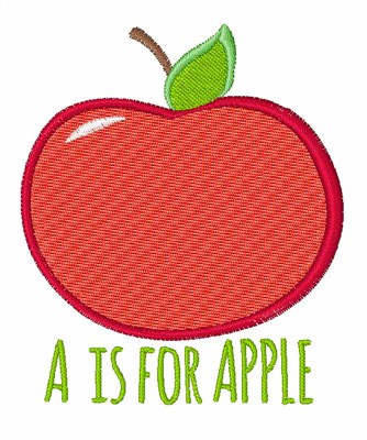 A is Apple Machine Embroidery Design