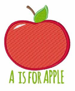Picture of A is Apple Machine Embroidery Design