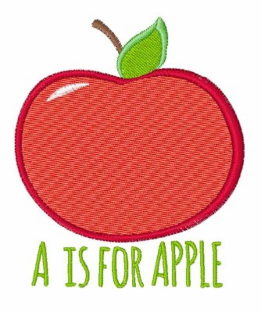 Picture of A is Apple Machine Embroidery Design