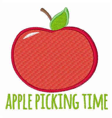 Apple Picking Time Machine Embroidery Design