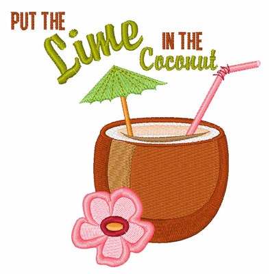 Lime Coconut Machine Embroidery Design
