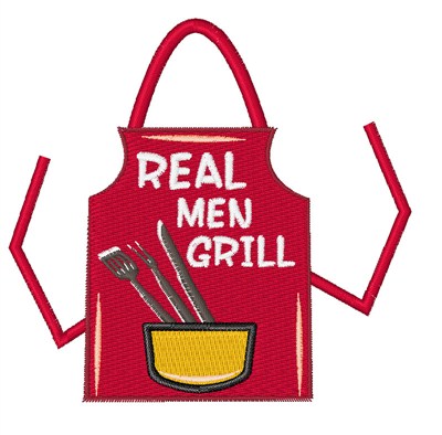 Real Men Grill Machine Embroidery Design