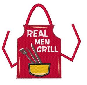 Picture of Real Men Grill Machine Embroidery Design