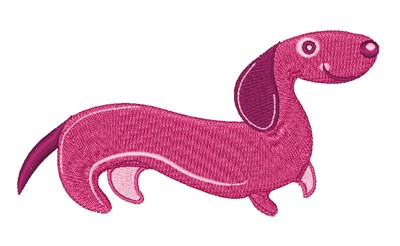 Wiener Dog Machine Embroidery Design