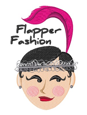 Flapper Fashion Machine Embroidery Design