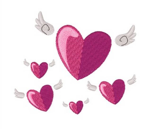 Picture of Angel Hearts Machine Embroidery Design