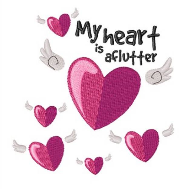 Picture of Heart is Aflutter Machine Embroidery Design