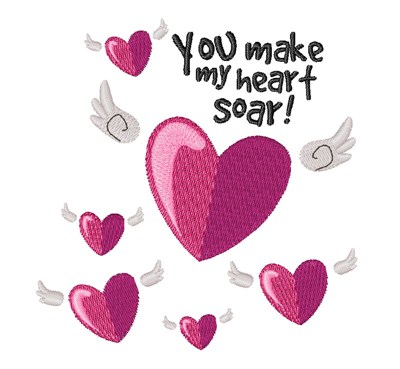 Heart Soar Machine Embroidery Design
