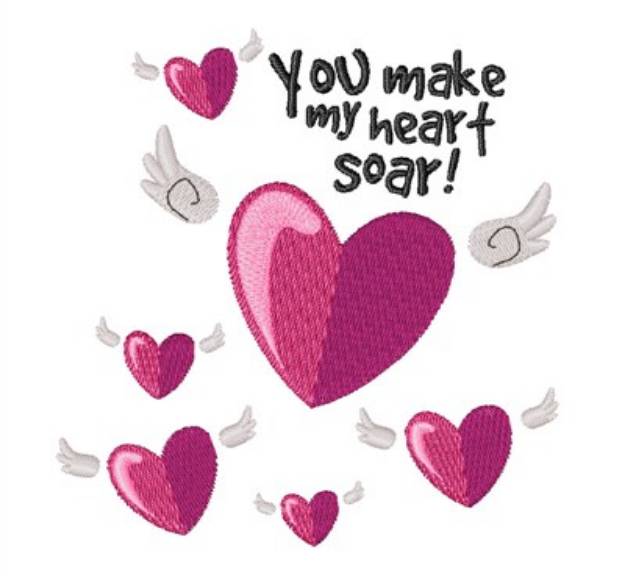 Picture of Heart Soar Machine Embroidery Design