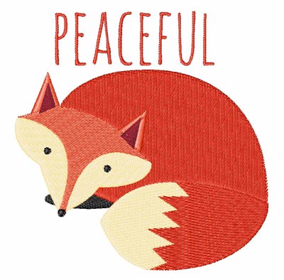 Peaceful Fox Machine Embroidery Design