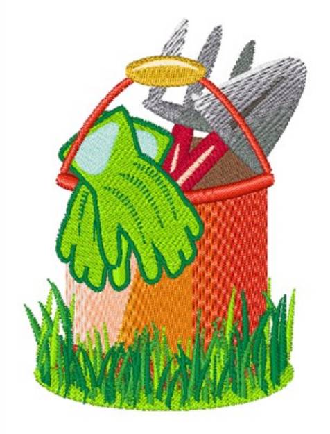 Picture of Gardening Pail Machine Embroidery Design